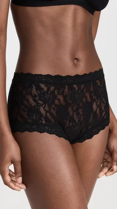 Hanky Panky Signature Lace High Rise Boy Shorts Black | Thumbnail 2