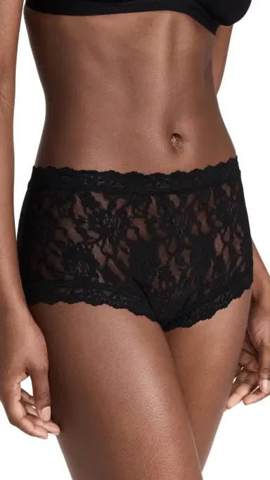 Hanky Panky Signature Lace High Rise Boy Shorts Black | Thumbnail 5