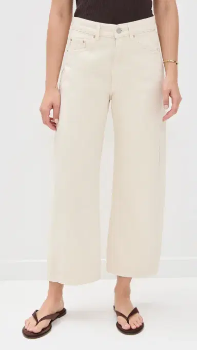 DL1961 Taylor Relaxed Barrel Ultra High Rise Ankle Jeans Flax (Vintage) | Thumbnail 2