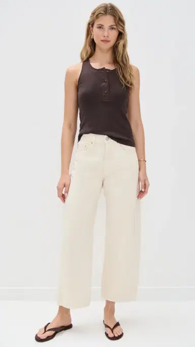 DL1961 Taylor Relaxed Barrel Ultra High Rise Ankle Jeans Flax (Vintage) | Thumbnail 5