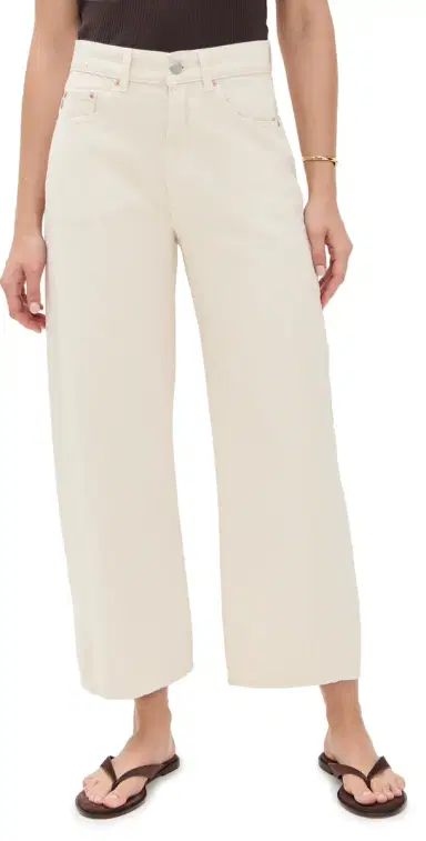 DL1961 Taylor Relaxed Barrel Ultra High Rise Ankle Jeans Flax (Vintage) | Thumbnail 1