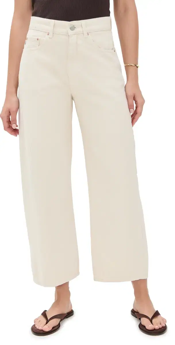 DL1961 Taylor Relaxed Barrel Ultra High Rise Ankle Jeans Flax (Vintage)