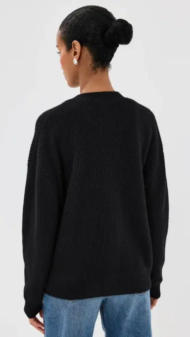 Jenni Kayne Cropped Cashmere Cocoon Cardigan Black | Thumbnail 3