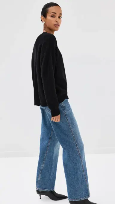Jenni Kayne Cropped Cashmere Cocoon Cardigan Black | Thumbnail 4