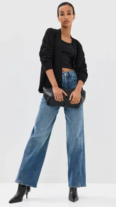 Jenni Kayne Cropped Cashmere Cocoon Cardigan Black | Thumbnail 5