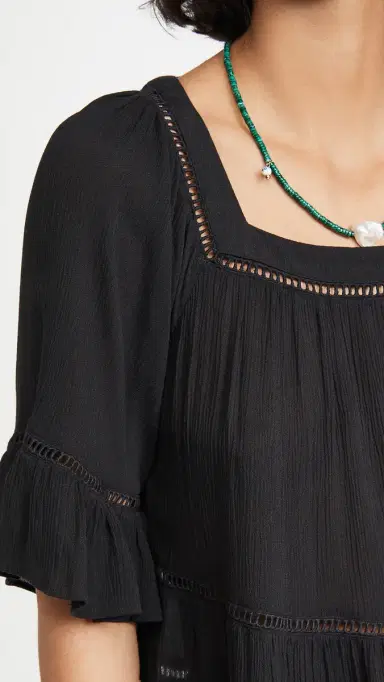 Playa Lucila Drop Waist Mini Coverup Dress Black XL | Thumbnail 6 Playa Lucila Drop Waist Mini Coverup Dress Black XL | Thumbnail 6