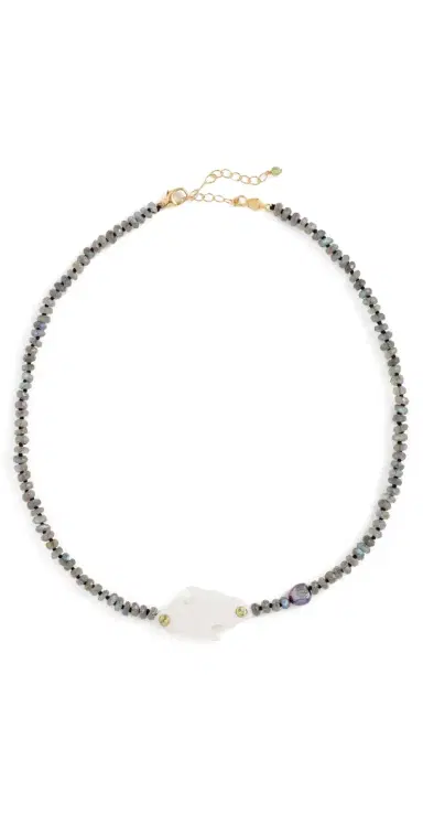 Chan Luu Carved Bone Fish Labradorite Beaded Necklace Labradorite One Size | Thumbnail 1