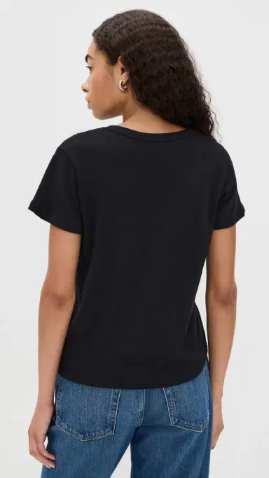 LESET Laura V Neck Tee Black M | Thumbnail 3