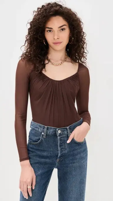 L'Agence Gwendolyn Thong Bodysuit Chocolate S | Thumbnail 2
