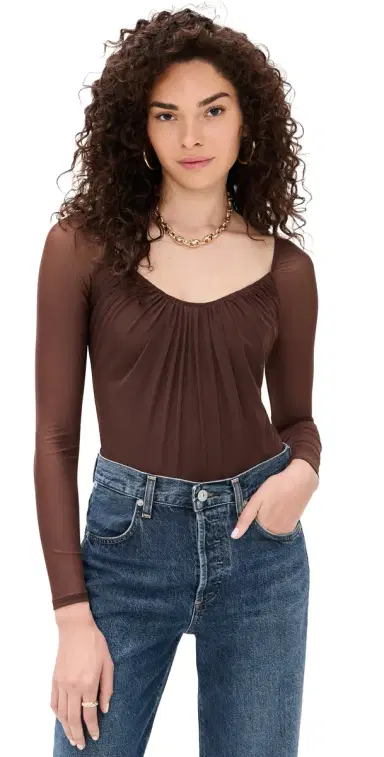 L'Agence Gwendolyn Thong Bodysuit Chocolate S | Thumbnail 1