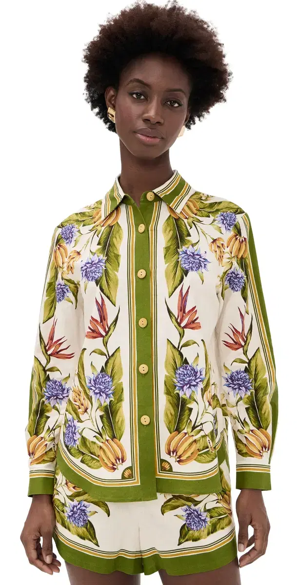 Tropical Linen Top Tropical carf and