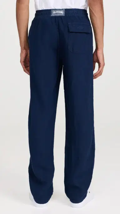 Vilebrequin Pacha Drawstring Linen Pants Bleu Marine | Thumbnail 3