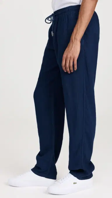 Vilebrequin Pacha Drawstring Linen Pants Bleu Marine | Thumbnail 4