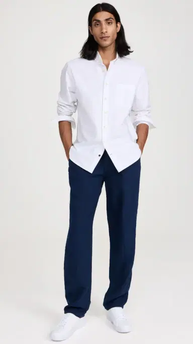 Vilebrequin Pacha Drawstring Linen Pants Bleu Marine | Thumbnail 5
