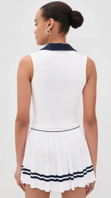 Sporty & Rich SRC Sports Polo Vest White/Dark Navy | Thumbnail 3 Sporty & Rich SRC Sports Polo Vest White/Dark Navy | Thumbnail 3