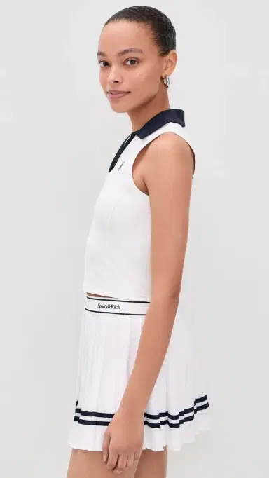 Sporty & Rich SRC Sports Polo Vest White/Dark Navy | Thumbnail 4 Sporty & Rich SRC Sports Polo Vest White/Dark Navy | Thumbnail 4