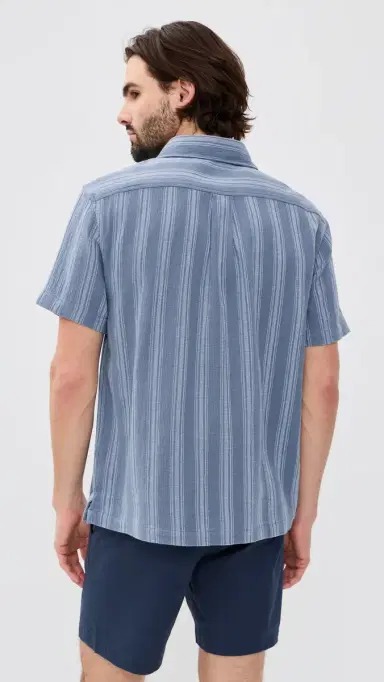 Fair Harbor Oasis Textured Shirt Maritime tripe | Thumbnail 3