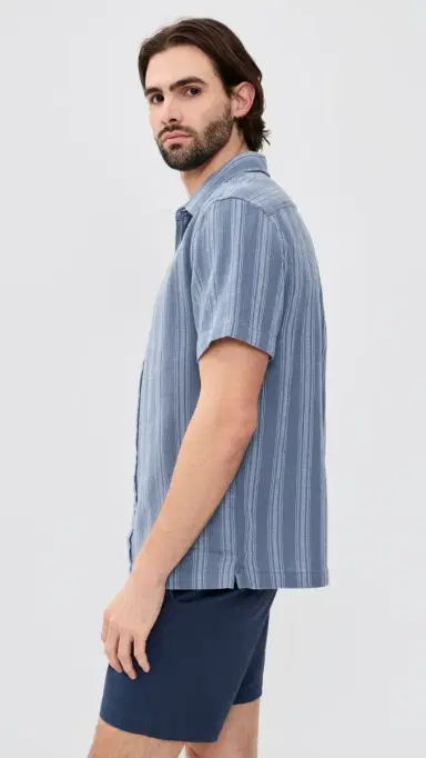 Fair Harbor Oasis Textured Shirt Maritime tripe | Thumbnail 4