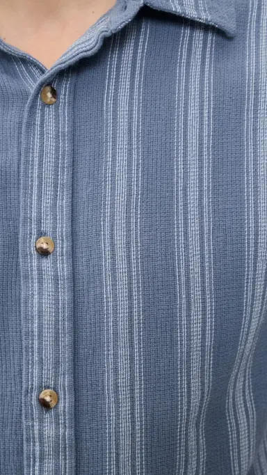 Fair Harbor Oasis Textured Shirt Maritime tripe | Thumbnail 6