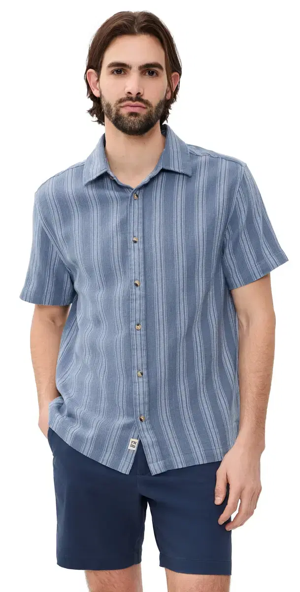 Oasis Textured Shirt Maritime tripe