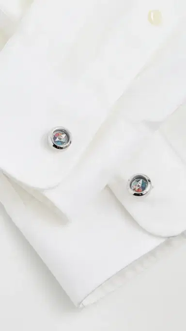 Paul Smith Men Compass Cufflinks Cyclist Stripe One Size | Thumbnail 3