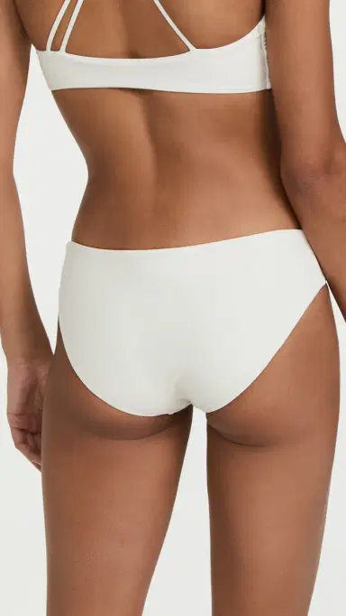 MIKOH Cruz Bay Full Coverage Bikini Bottoms Ecru | Thumbnail 3