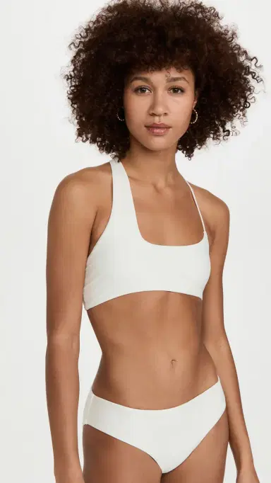 MIKOH Cruz Bay Full Coverage Bikini Bottoms Ecru | Thumbnail 5