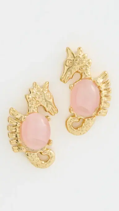 Brinker + Eliza Two Waves Earrings Pink Grapefruit One Size | Thumbnail 2