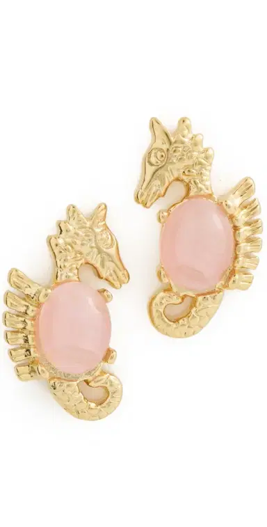 Brinker + Eliza Two Waves Earrings Pink Grapefruit One Size | Thumbnail 1