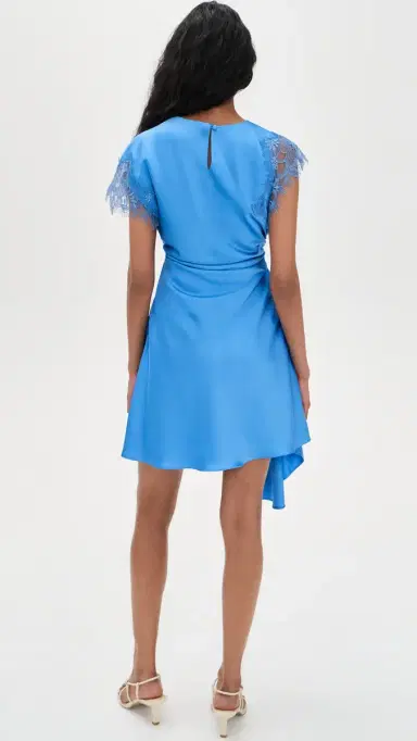 AMUR Zina Ruched Mini Dress Cerulean Mist | Thumbnail 3