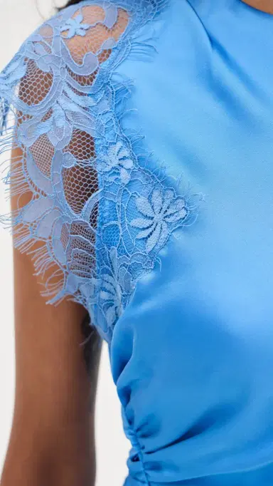 AMUR Zina Ruched Mini Dress Cerulean Mist | Thumbnail 6