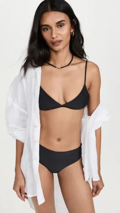 MIKOH Cruz Bay Full Coverage Bikini Bottoms Noir | Thumbnail 5