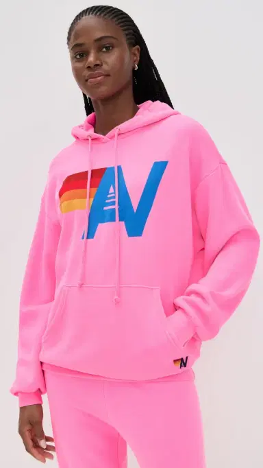 Aviator Nation Relaxed Logo Pullover Hoodie Neon Pink S | Thumbnail 2