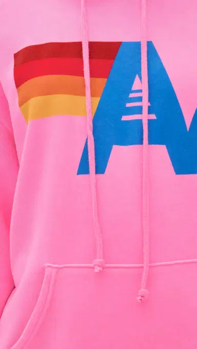 Aviator Nation Relaxed Logo Pullover Hoodie Neon Pink S | Thumbnail 6