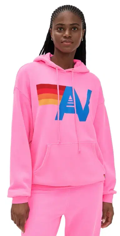 Aviator Nation Relaxed Logo Pullover Hoodie Neon Pink S | Thumbnail 1
