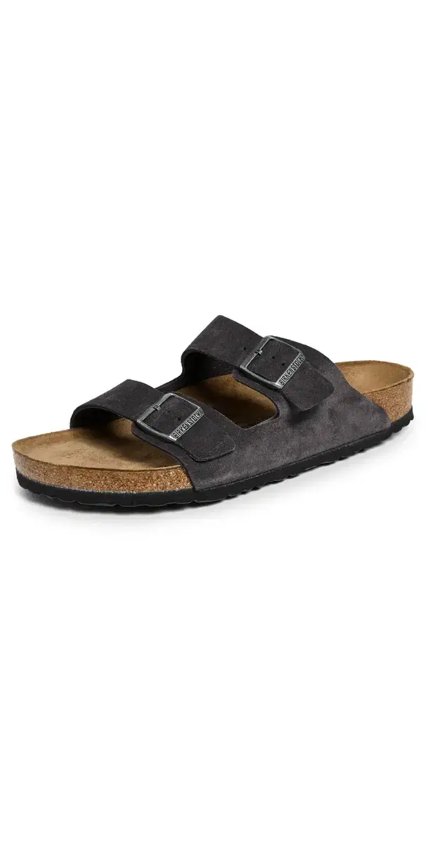 Suede Soft Footbed Arizona Sandals Velvet Gray