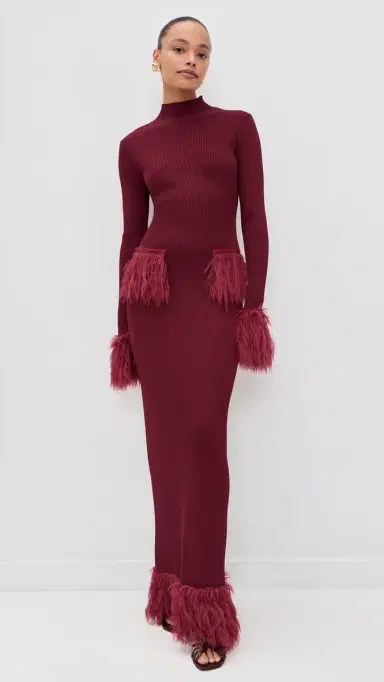 Yellow the Label Milli Knit Dress Burgundy | Thumbnail 2 Yellow the Label Milli Knit Dress Burgundy | Thumbnail 2