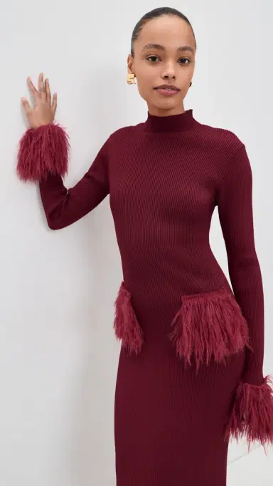 Yellow the Label Milli Knit Dress Burgundy | Thumbnail 5 Yellow the Label Milli Knit Dress Burgundy | Thumbnail 5