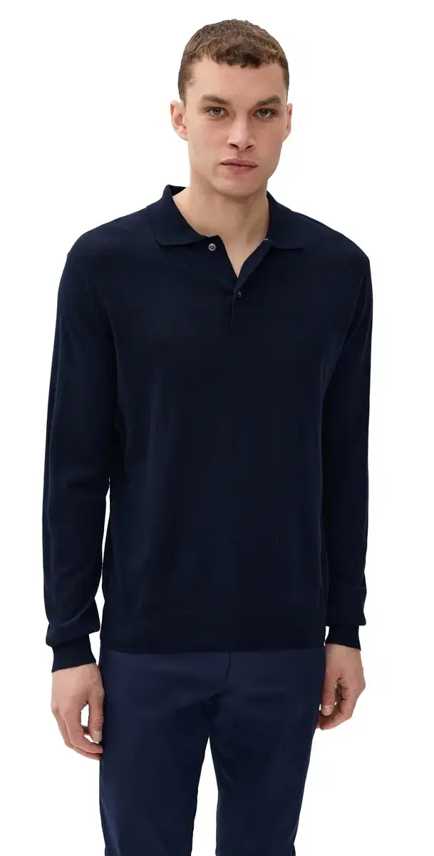 aratoga Merino Long leeve Polo weater Maltese Blue
