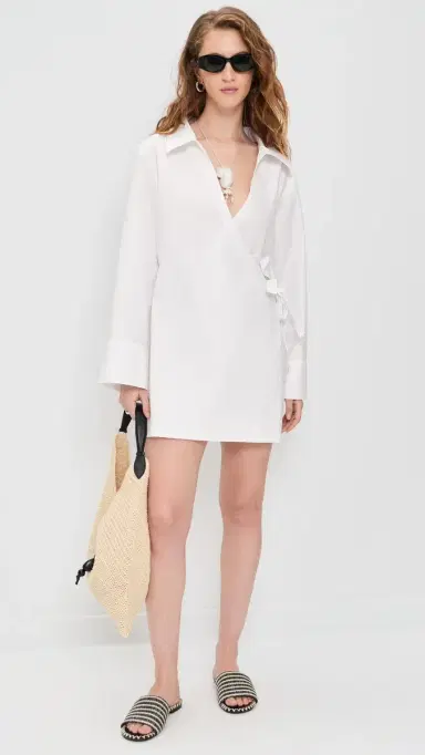 Vitamin A Elodie Wrap Dress White | Thumbnail 5
