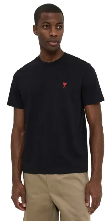 AMI ADC Classic Fit Red Logo Tee Black | Thumbnail 1 AMI ADC Classic Fit Red Logo Tee Black | Thumbnail 1