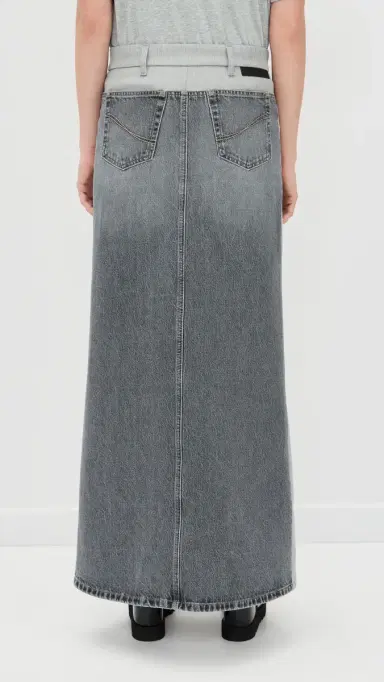 Stella McCartney Tailoring Mixed Skirt Grey Wash | Thumbnail 4