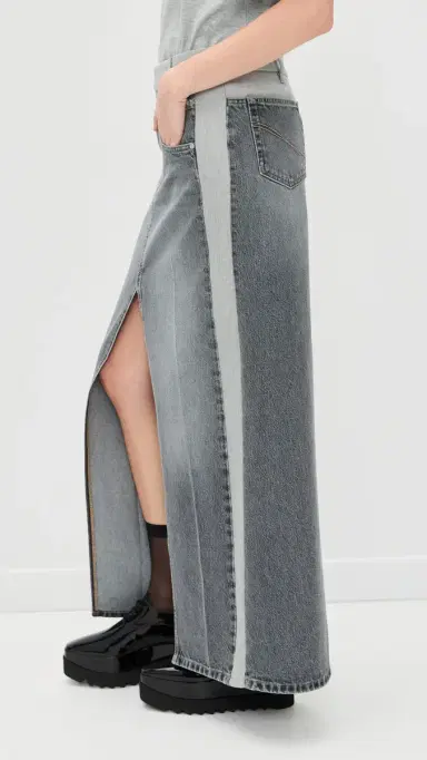 Stella McCartney Tailoring Mixed Skirt Grey Wash | Thumbnail 5