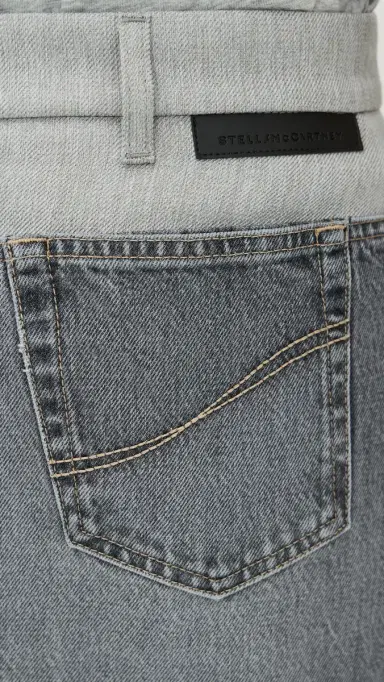 Stella McCartney Tailoring Mixed Skirt Grey Wash | Thumbnail 6