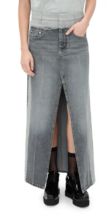 Stella McCartney Tailoring Mixed Skirt Grey Wash | Thumbnail 1
