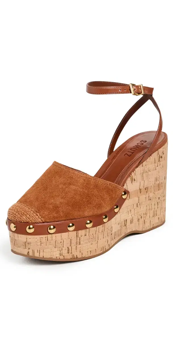 Kayana Wedges Cognac