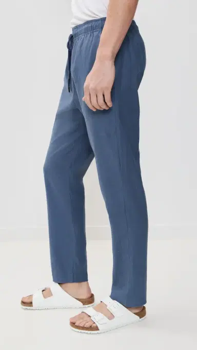 Onia Stretch Linen Pull-On Pants Vintage Indigo S | Thumbnail 4