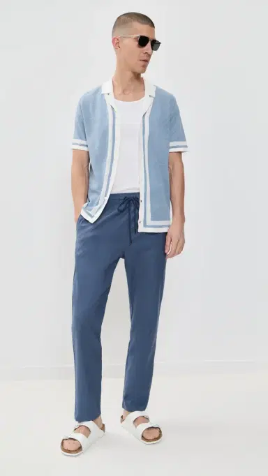 Onia Stretch Linen Pull-On Pants Vintage Indigo S | Thumbnail 5