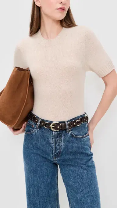 Madewell Woven Metal Belt Coffee Bean | Thumbnail 3