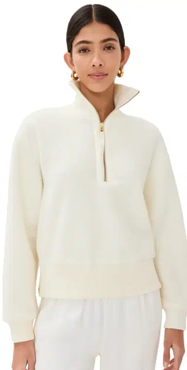 Varley Roselle Half Zip Fleece Egret L | Thumbnail 1
